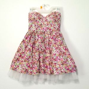 Strapless floral dress